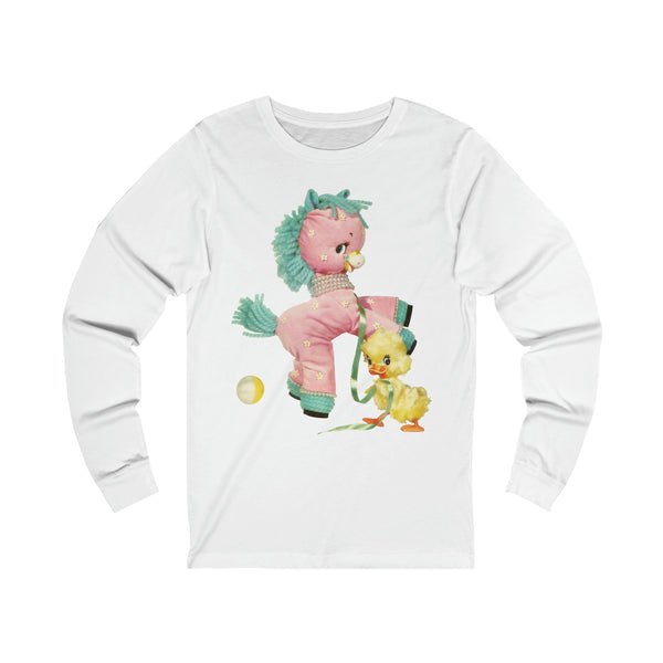 Kitschy Cute Pink Pony Unisex Jersey Long Sleeve Tee