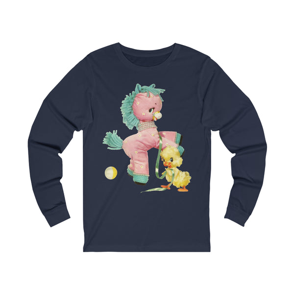 Kitschy Cute Pink Pony Unisex Jersey Long Sleeve Tee