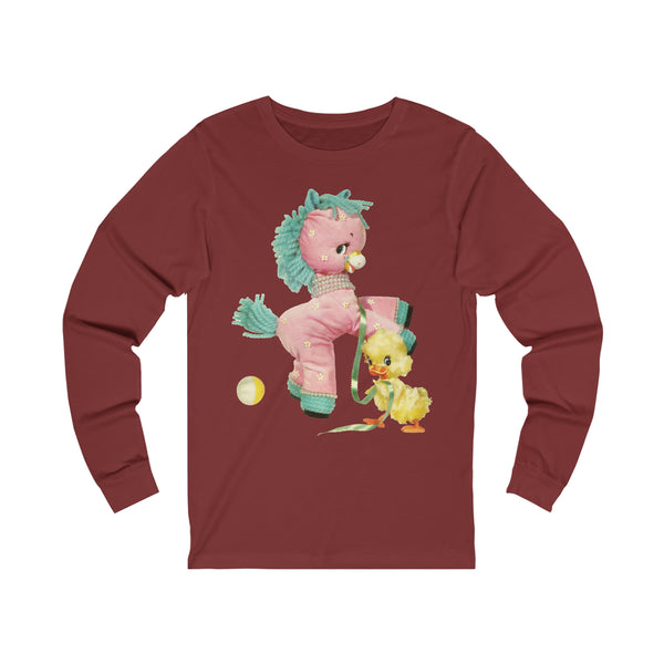 Kitschy Cute Pink Pony Unisex Jersey Long Sleeve Tee