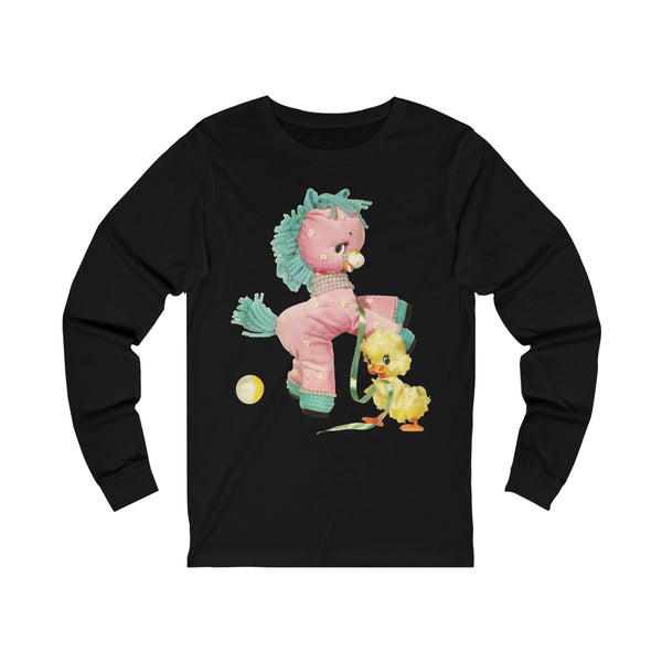 Kitschy Cute Pink Pony Unisex Jersey Long Sleeve Tee