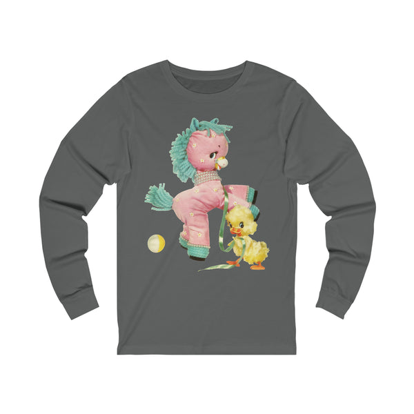Kitschy Cute Pink Pony Unisex Jersey Long Sleeve Tee
