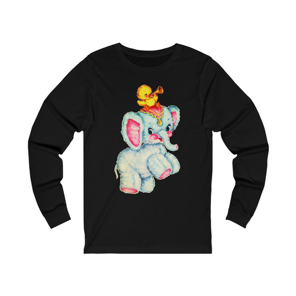 Kitschy Cute Circus Elephant Unisex Jersey Long Sleeve Tee