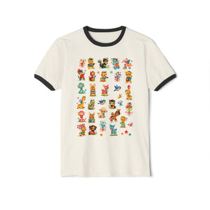 Baby Animals  Unisex Cotton Ringer T-Shirt