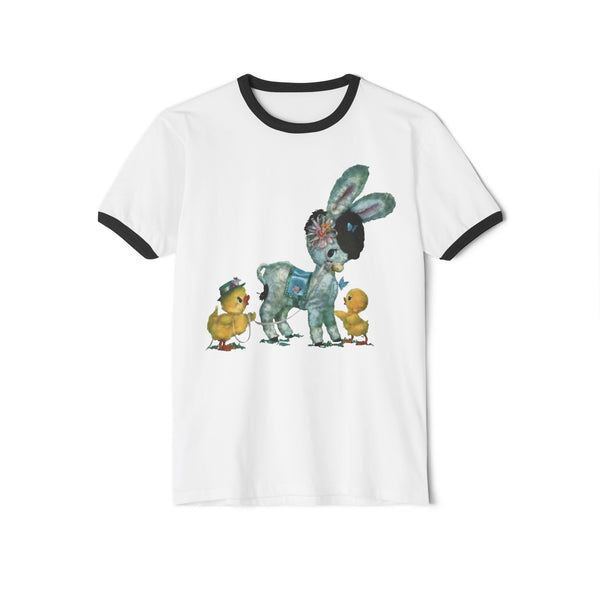 Kitschy Cute Donkey Unisex Cotton Ringer T-Shirt