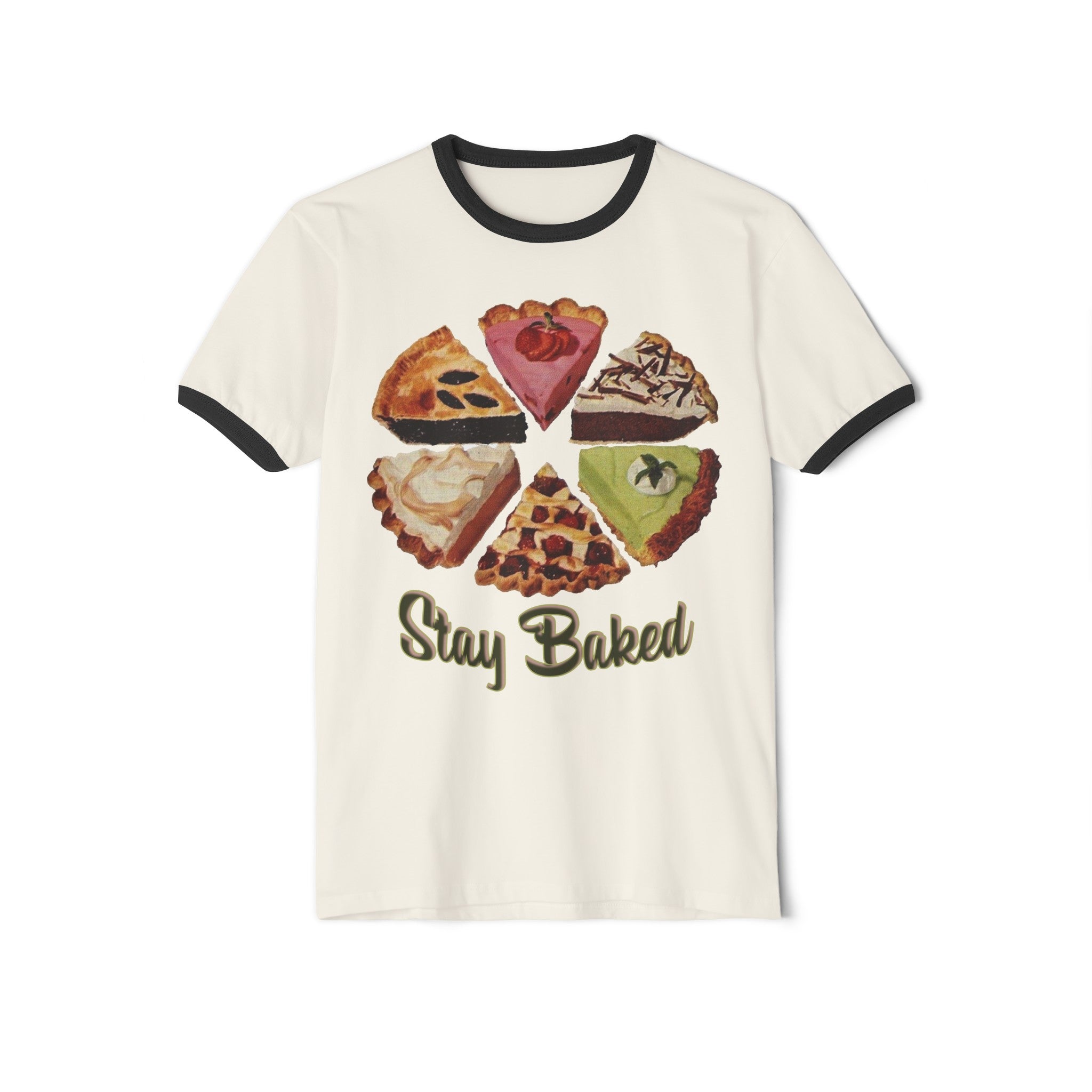 Stay Baked Pie Unisex Cotton Ringer T-Shirt