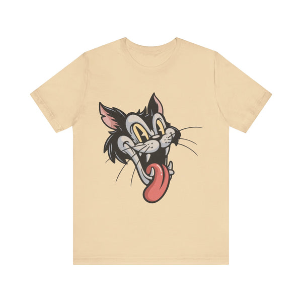 Goofy Cartoon Kitty Cat Unisex Tee