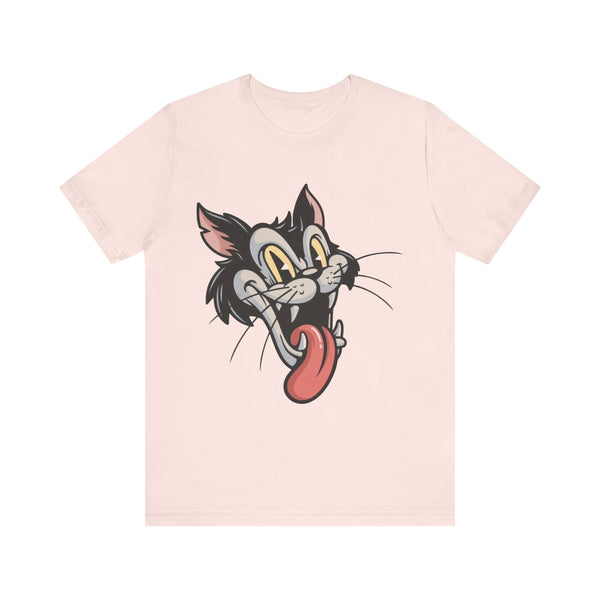 Goofy Cartoon Kitty Cat Unisex Tee