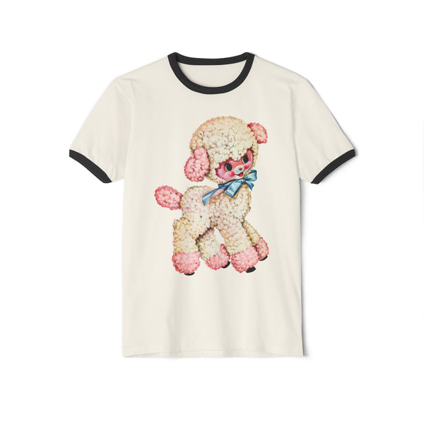 Kitschy Cute Lamb Unisex Cotton Ringer T-Shirt