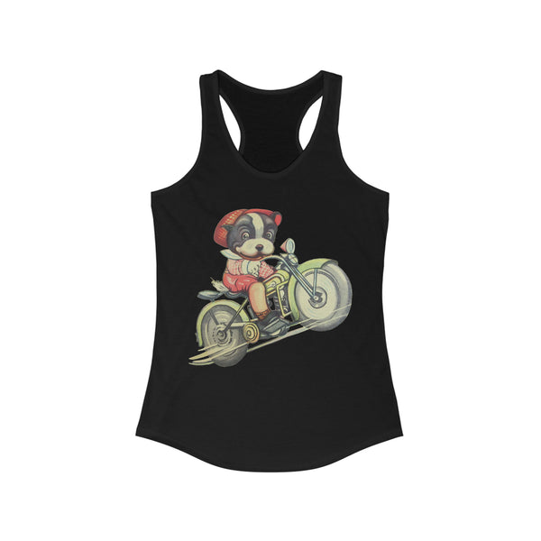 Boston Terrier Motorbike Women's Racerback Tank