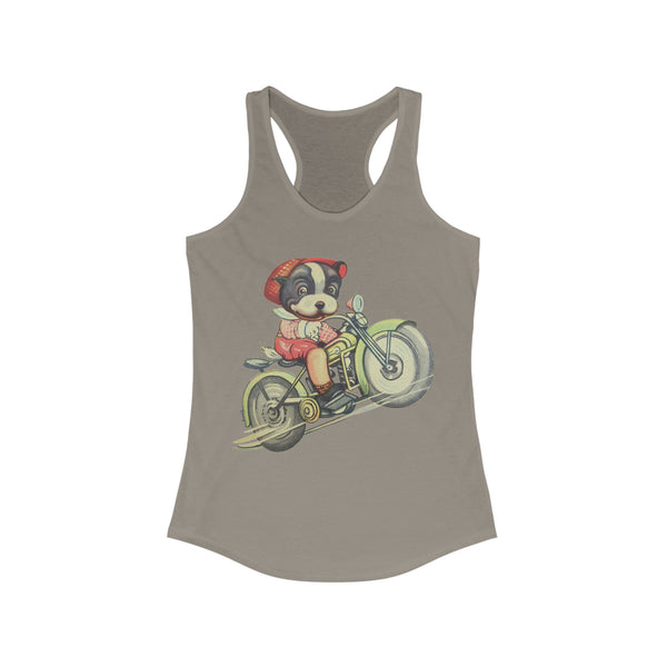 Boston Terrier Motorbike Women's Racerback Tank