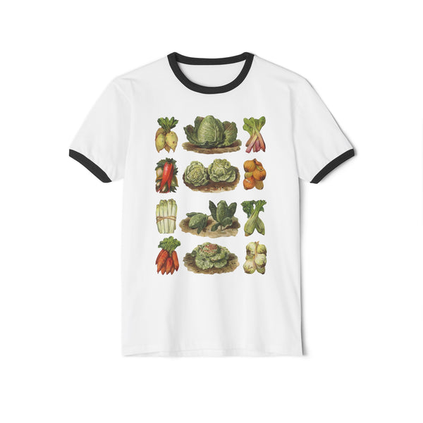 Vintage Veggies Cotton Ringer T-Shirt