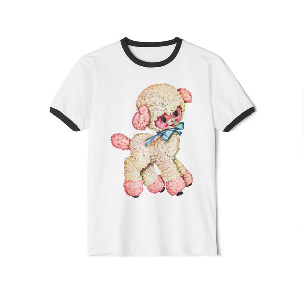 Kitschy Cute Lamb Unisex Cotton Ringer T-Shirt