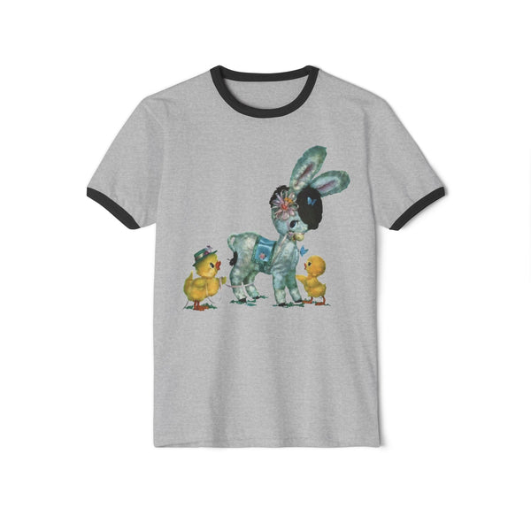 Kitschy Cute Donkey Unisex Cotton Ringer T-Shirt