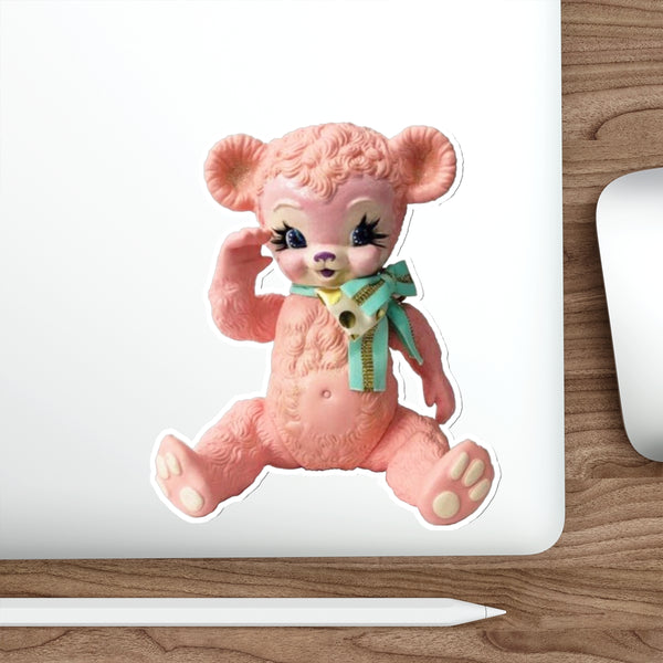 Pink Kitschy Cute Bear Die-Cut Sticker