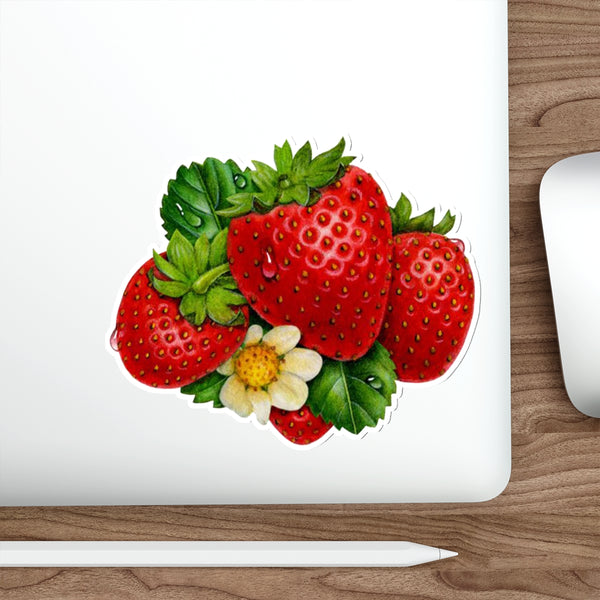 Juicy Strawberries Die-Cut Sticker