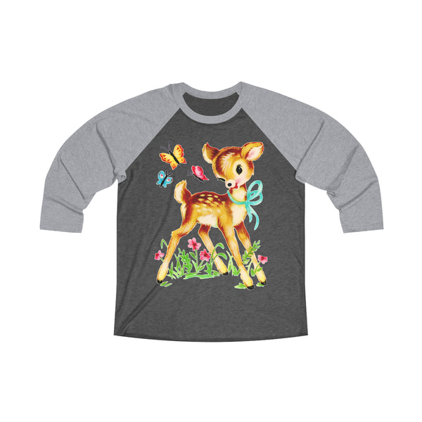 Deer with Butterflies Raglan Tee