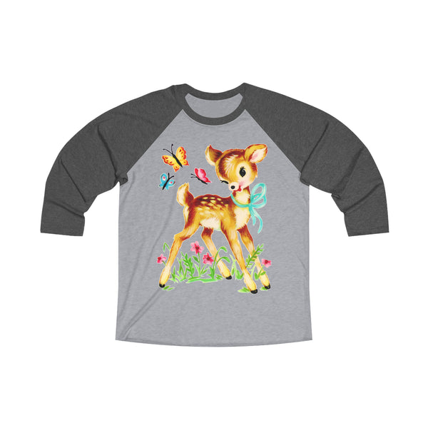 Deer with Butterflies Raglan Tee