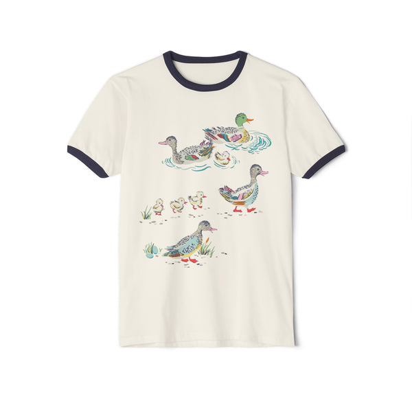 Mallard Ducks Unisex Cotton Ringer T-Shirt
