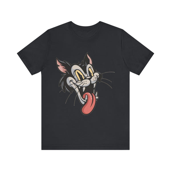 Goofy Cartoon Kitty Cat Unisex Tee