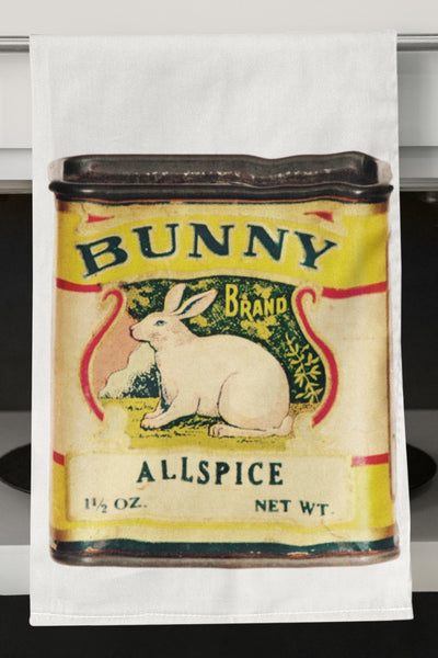 Bunny Allspice Retro Organic Kitchen Towel
