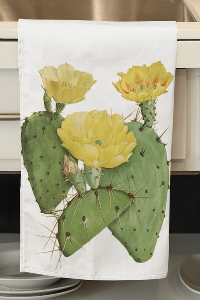 Cactus Flower Retro Organic Kitchen Towel