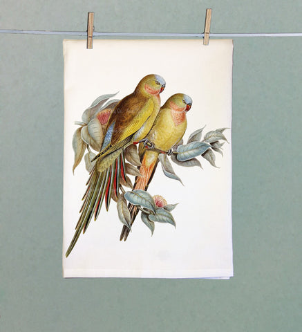 Tiki Parrots Organic Tea Towel