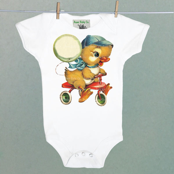 Tricycle Duckling Organic One Piece Baby Bodysuit