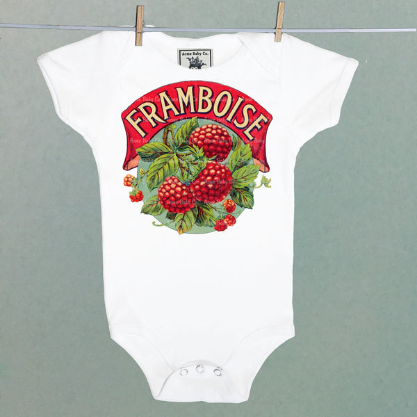 Raspberries Organic One Piece Baby Bodysuit