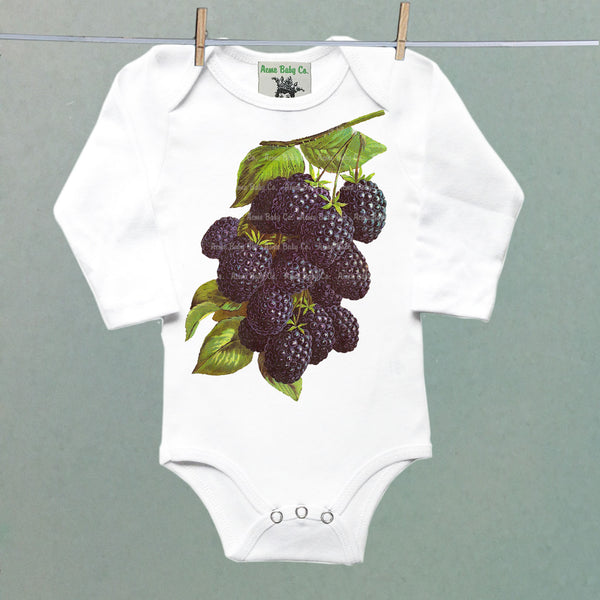 Fresh Blackberries Organic One Piece Baby Bodysuit