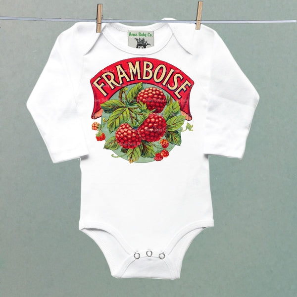 Raspberries Organic One Piece Baby Bodysuit
