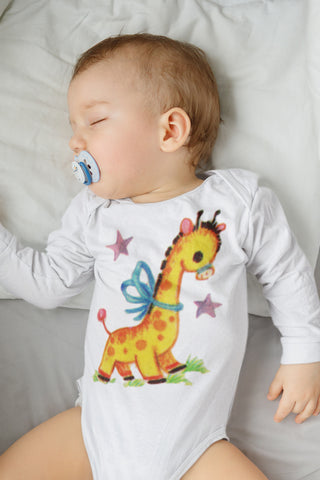 Kitschy Giraffe Organic One Piece Baby Bodysuit