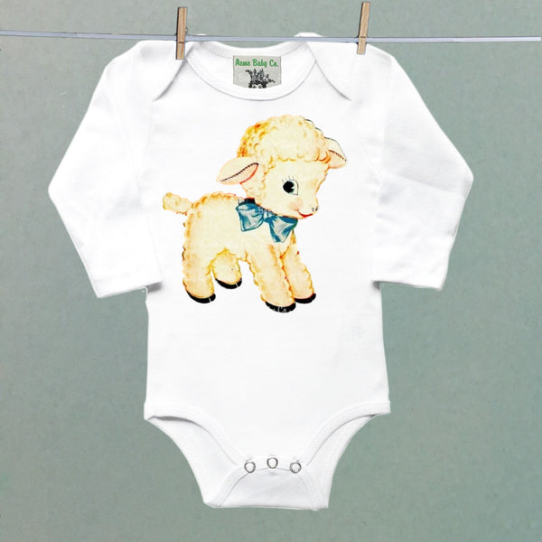 Cute Lamb Organic One Piece Baby Bodysuit