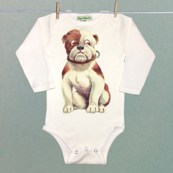 Bulldog One Piece Baby Bodysuit