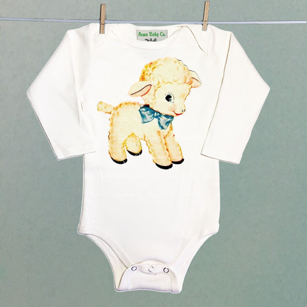 Cute Lamb Organic One Piece Baby Bodysuit