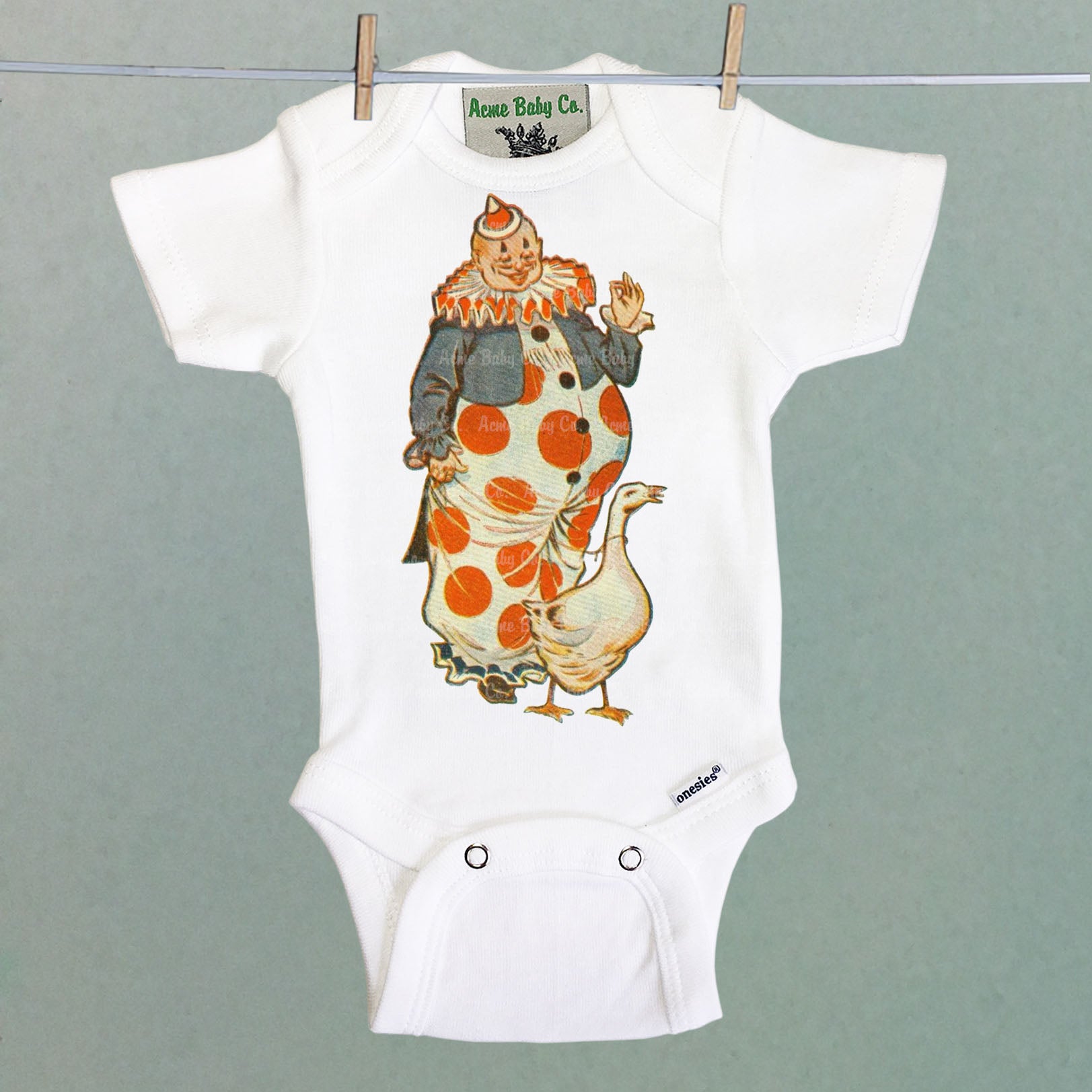 Clown and Goose Organic One Piece Baby Bodysuit