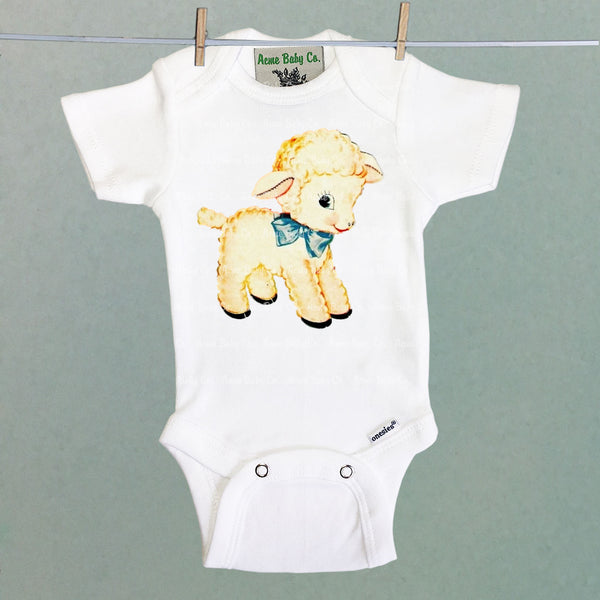 Cute Lamb Organic One Piece Baby Bodysuit