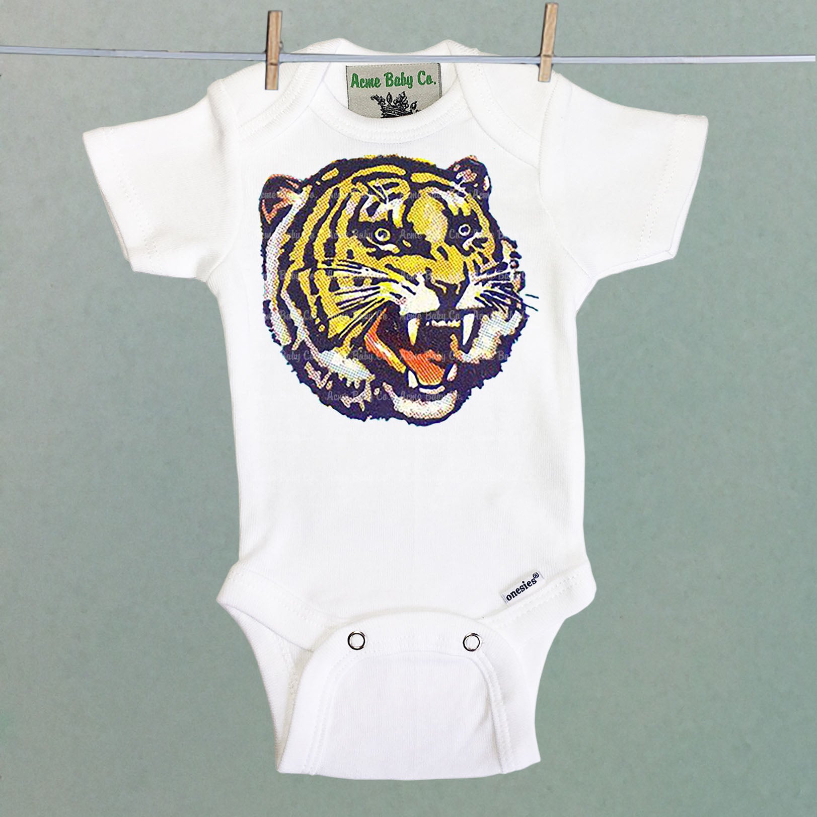 Circus Tiger One Piece Baby Bodysuit