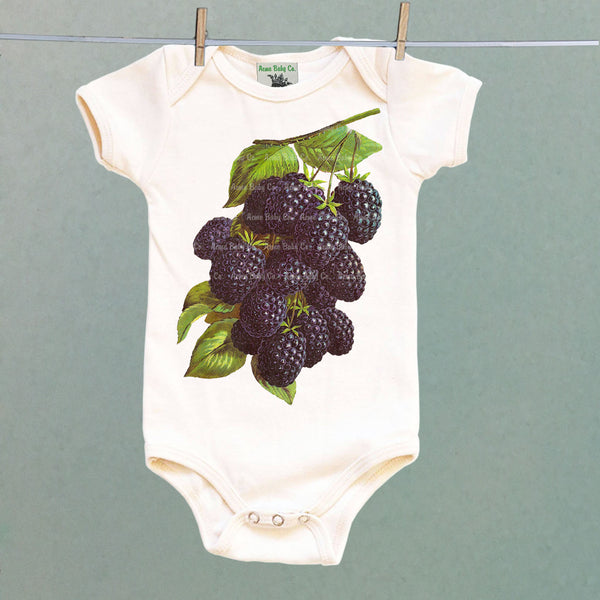 Fresh Blackberries Organic One Piece Baby Bodysuit