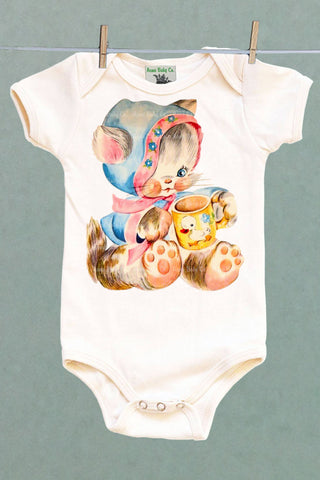 Nursery Kitten Organic One Piece Baby Bodysuit
