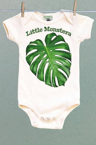 Little Monstera One Piece Baby Bodysuit