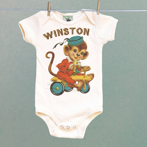 Custom Monkey One Piece Baby Bodysuit