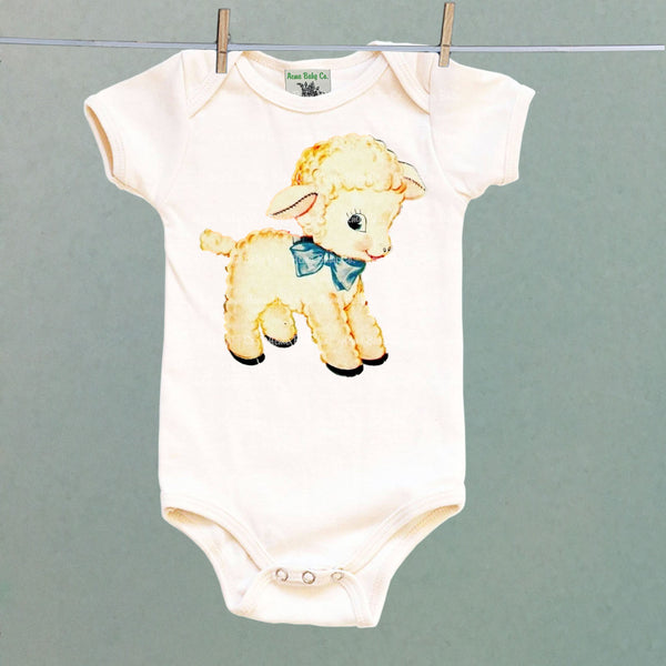 Cute Lamb Organic One Piece Baby Bodysuit