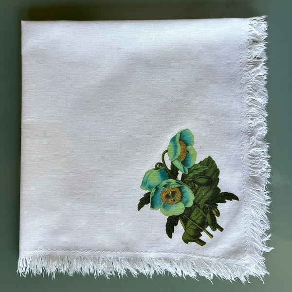 Blue Poppies Linen & Cotton Napkins - Set of 6