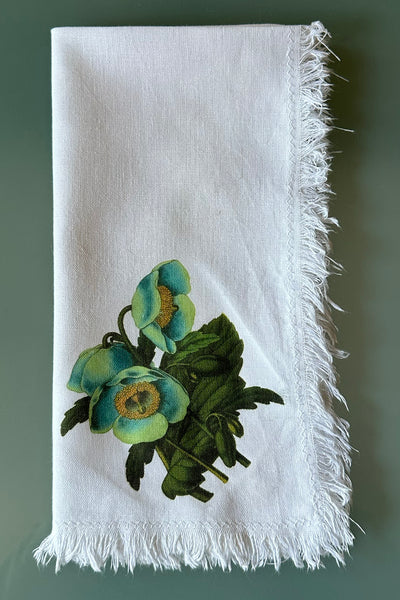Blue Poppies Linen & Cotton Napkins - Set of 6