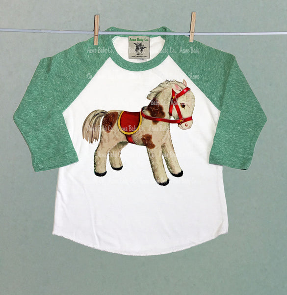 Toy Horse Children's Raglan Baseball Shirt