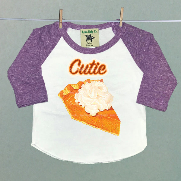 Cutie Pie Children's Retro Baseball Raglan Shirt