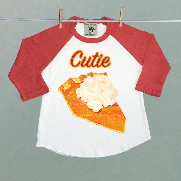 Cutie Pie Children's Retro Baseball Raglan Shirt