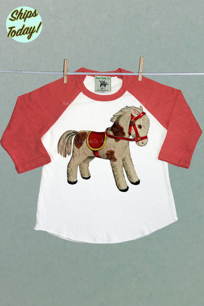 Toy Horse Children's Raglan Baseball Shirt