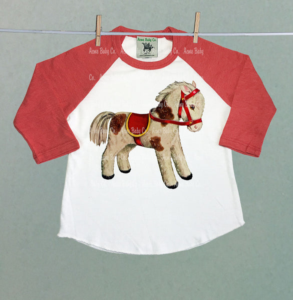 Toy Horse Children's Raglan Baseball Shirt
