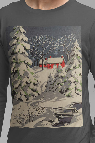 Winter Wonderland Scene Jersey Long Sleeve Tee